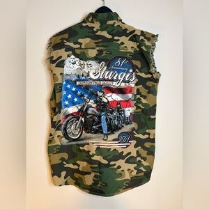 Camo Sturgis Motorcycle Rally Vest Harley